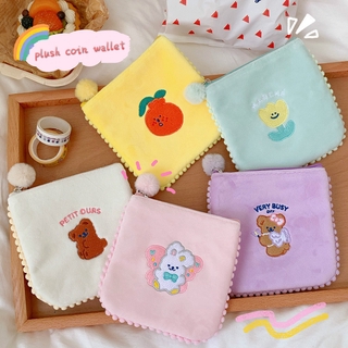 YoYo Coin Wallet Cartoon Embroidery Bear Plush Daily Necessities Storage Korea Japan Ins