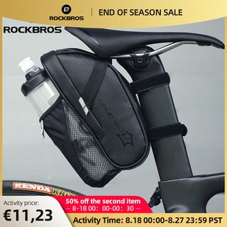 ROCKBROS Bicycle Saddle Bag With Water Bottle Pocket Waterproof MTB Bike Rear Bags Cycling Rear Seat