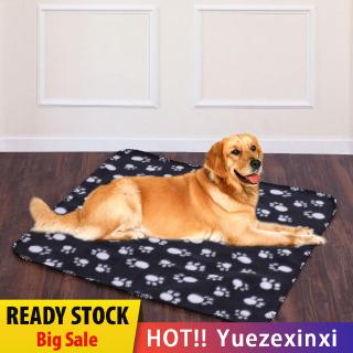 Pet Blanket Dog Puppy Cat Paw Print Soft Warm Fleece Bed