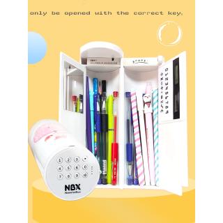 Newmebox Password Pencil Case Cartoon Pattern Pen Holder Large Capacity Stationery Box Coded Lock Home Office School Storage Bag (5)