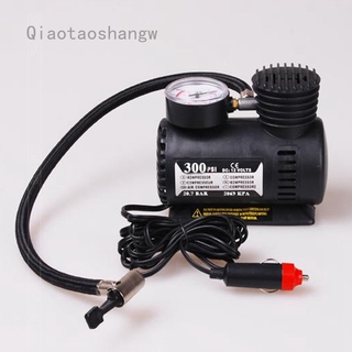 Qiaotaoshangw Inflator Mini Car Air Pump Compressor Electric Portable Auto 12V DC 300 PSI