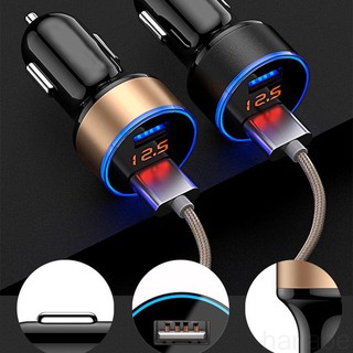 Car Charger 5V 3.1A Quick Charge Dual USB Port LED Display Cigarette Lighter Phone Adapter hanabe