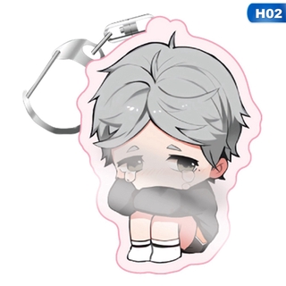 HHDZ Anime Haikyuu!! Keychain for Fans Fashion Key Chains Cute Crying Emoji Keychains (4)