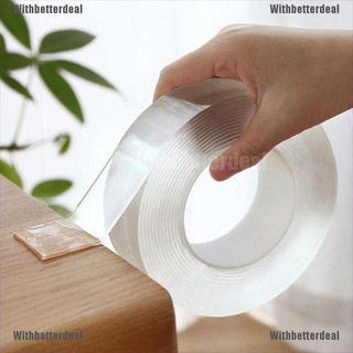 [BETTER] Transparent Nano Tape Washable Reusable Double-Sided Tape Removable Adhesive