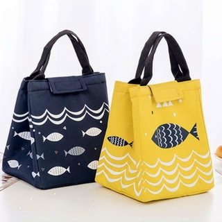 Waterproof Portable Printing Oxford Cloth Lunch Bag Thermal Insulated Bento Tote