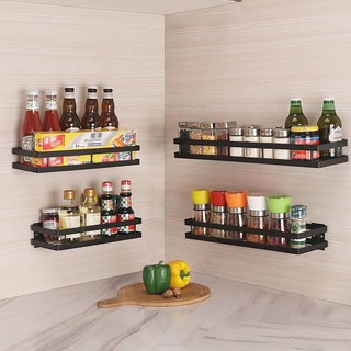 Kitchen Punch-free Wall-mounted Hanger Multi-purpose Spice Holder Condiment Storage Rack