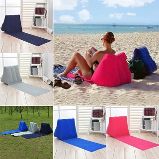 Foldable Soft Inflatable Beach Mat Festival Camping Leisure Lounger Back Pillow Cushion Chair Seat