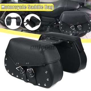 motorcycle bag✓2PCS PU Leather Motorcycle Luggage Tool Saddle Bags Side Seat Waterproof