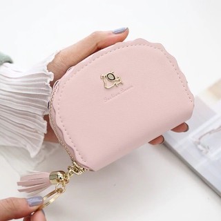 Small card bag tassel card bag female small and cute simple Korean version of ultra-thin multi-card slot large-capacity credit card bag and coin purse one