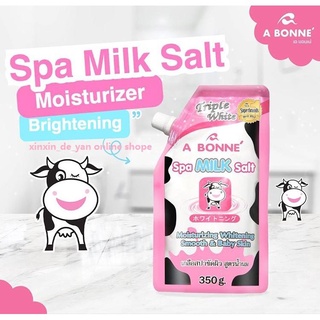 ℗◘[ORIGINAL] A Bonne Spa Milk Salt refill 350g (A1014) Body Bath Salt. Made In Thailand. abonne