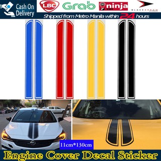 【Fast Delivery】Car Stickers Engine Cover Decals DIY Car Styling DIY Stripe