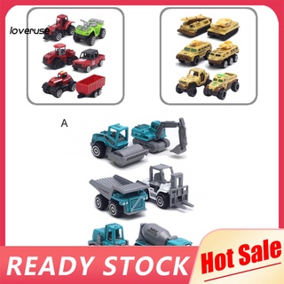 /LO/ 6Pcs Alloy Car Model Children Engineering Farmer Tank Vehicle Toy Car Collection