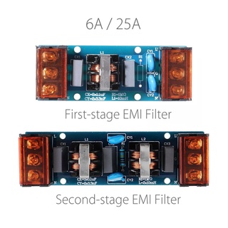6A/25A First stage Second stage EMI filtering Audio Power Filter Power Purifier AC 50/60HZ Electro Magnetic Interference