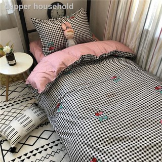 Net red four-piece set by the of bed linen people student dormitory was single quilt three-piece No (1)