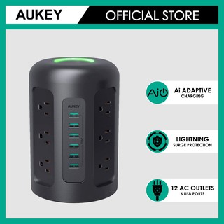 AUKEY PA-S14 6 USB Ports and 12 AC Outlets PowerHub XL (Black)
