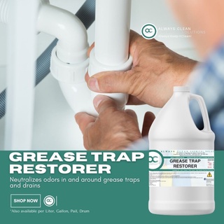1 GALLON |GREASE TRAP RESTORER (GREASE TRAP CLEANER, DISSOLVES OIL TAR GREASE, 3700ml) ALWAYS CLEAN