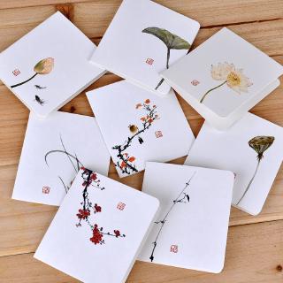Creative classic Chinese style white greeting card, simple message card