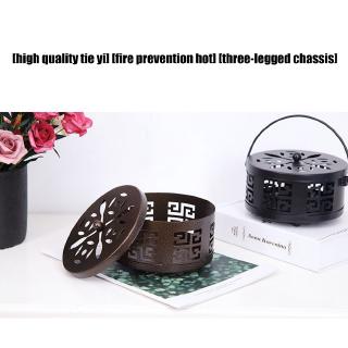 Fireproof Mosquito Coil Box Iron Mosquito Coil Holder Classic Sandalwood Stove with Handle