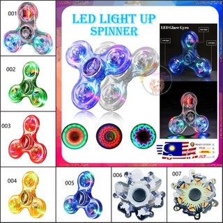 Fidget Spinner LED Light Up Fingertip Toys Anxiety Stress Relief Spinner Toy