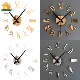 (In stock)DIY Luxury 3D Roman numerals Wall Clock Large Size Home Decoration Art Clock HOT (1)