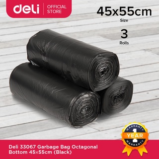 Deli Garbage Bag Octagonal Bottom (Black) 45×55cm