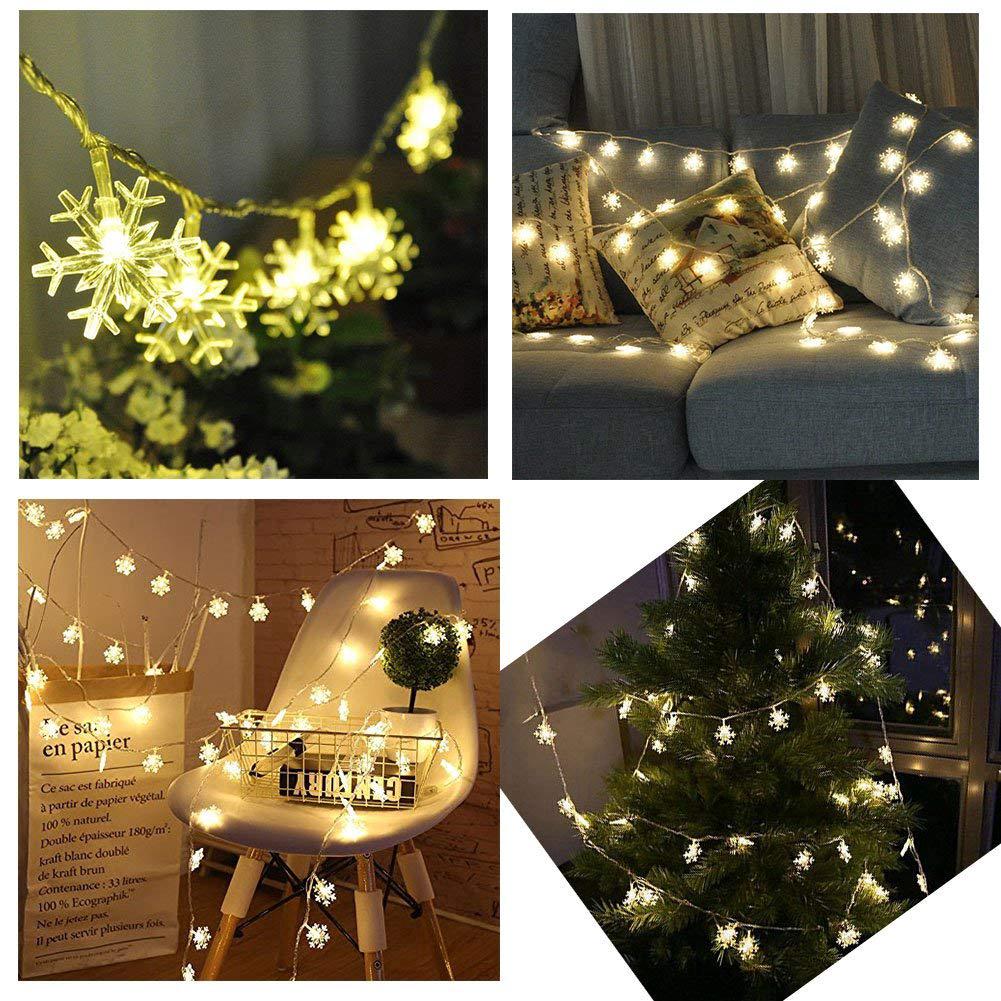 Snowflake String Fairy Lights Festival Xmas Party Home Decor (9)