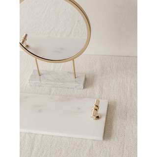 Elyssess Round Gold Mirror with Marble / Mirror with Marble Tray