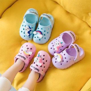 Children's Cute Jibbitz Design Non-Slip Closed Toe Slippers