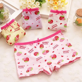 LOK03500 Bow Girl Boxer Briefs Cute Strawberry Print Girls Panties Cotton Baby Girls Panties 0-10 Years Kids Bottoms