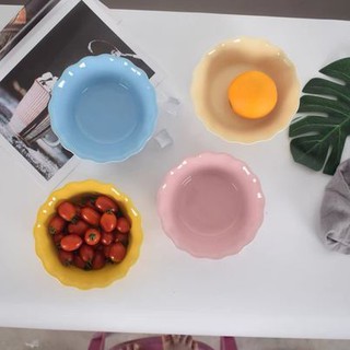 C88 Ceramic Tableware Bowl Household Ceramic Bowl Tableware Polka Dot Face Bowl Salad Bowl