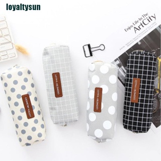 [loyaltysun] Cute Kawaii Canvas Pencil Case High Capacity Pen Bags Cute Letter Pencil Bags