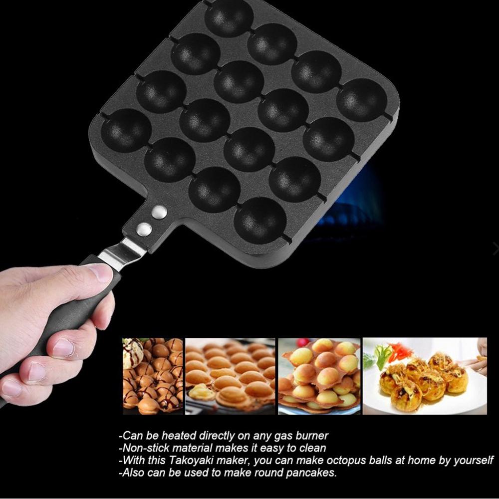 ❤BIU❤ 16 Holes Takoyaki Grill Pan Octopus Ball Plate Home Cooking Baking Tools Kitchen Accessories Cooking Plate CL (4)