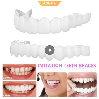 2Pair Upper and Lower Fake Tooth Kit Veneers Teeth Temporary False Teeth Cover Denture Braces Perfect Tru Smile Cosmetic