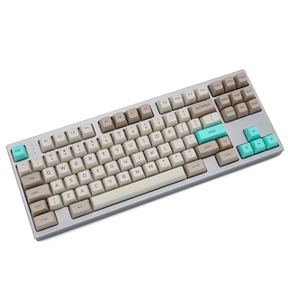 SA profile Dye Sub Keycap Set PBT plastic retro beige for mechanical keyboard beige grey cyan gh60 x