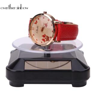 overˇ360 Degree Turntable Rotating Jewelry Watch Ring Display Stand