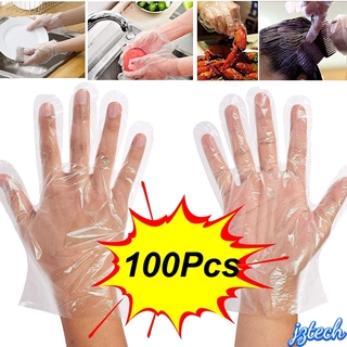 100 Pieces Disposable Clear Plastic Gloves For Cooking,Cleaning,Food Handling Work Gloves