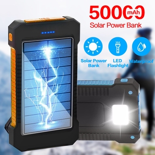 Outdoor Travel PowerBank 50000 mAH Solar Power Bank Large-Capacity Portable Mobile Phone Charger LED