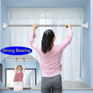 Punch-free Telescopic Clothes Rail Adjustable Shower Curtain Rods Simple Support Rod
