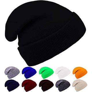 Unisex New Slouchy Beanie Men's Warm Winter Hats Thick Knit Cuff Beanie Cap