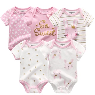 5PCS Baby onesies cotton new born baby clothes set cute pattern baby romper girl 0-12M