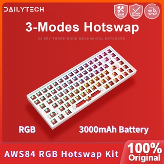 Aws84 RGB Version 3-Modes Wireless Mechanical Keyboard DIY Kit Hotswap Keyboard Compatible Cherry MX Gateron Kailh Switches