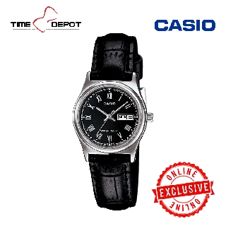 Casio LTP-V006L-1BUDF Black Leather Strap Watch For Women