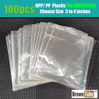 [100pcs NO ADHESIVE] Plastic PP / OPP Packaging Plastic 3 4 inches