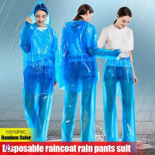 COD Men Women Waterproof Disposable Jackets Hooded Raincoat Rain Coat Poncho Rainwear Outdoor