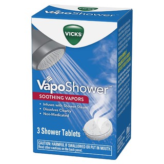 Vicks VapoShower (3 Shower Tablets) Shower Bomb, Aromatherapy Vapors, Eucaplytus & Menthol, Soothing