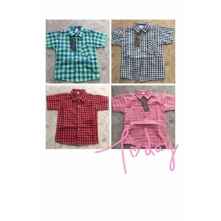 cotton checkered printed polo shirt for kids boy