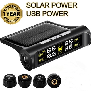 Solar TPMS Tire Pressure Monitoring System Wireless TPMS with LCD Color display/4 External/Internal