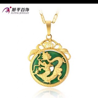 Accessories ♖xuping Bangkok gold lucky jade penda necklace❂