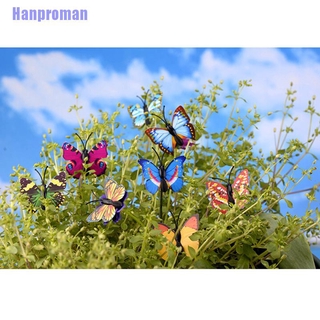 Hanproman♬ 4X Butterfly Miniature Fairy Garden Ornament Plant Pot Craft Dollhouse Decor Diy