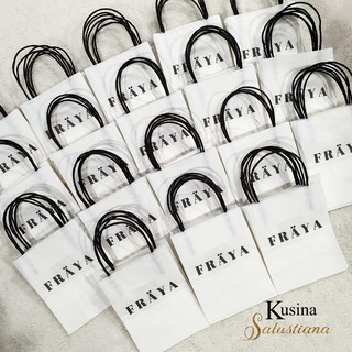 Personalized White Kraft Paper Bag with Handles (1)